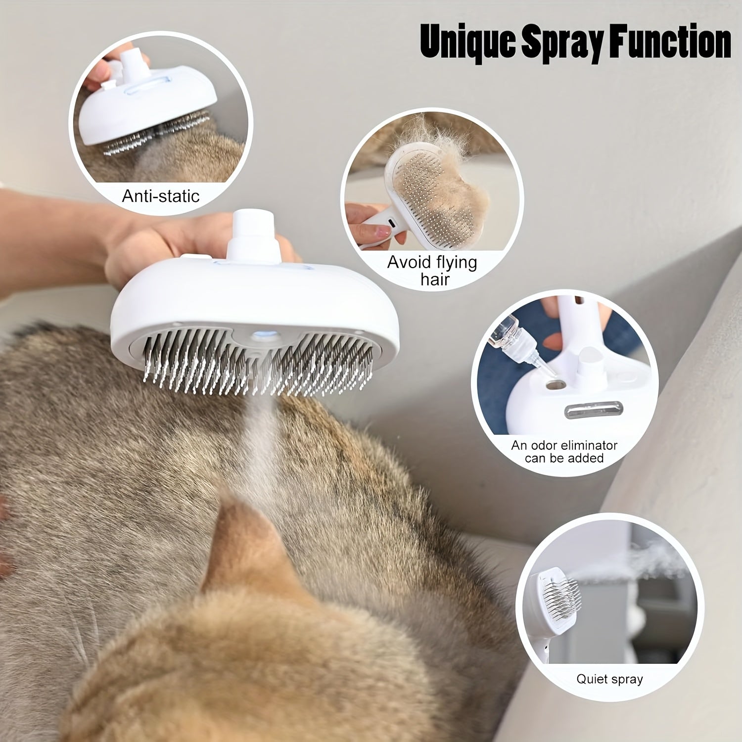 MIAOQUANJI 3-in-1 Automatic Steam Pet Hair Remover Suitable for Cats & Dogs
