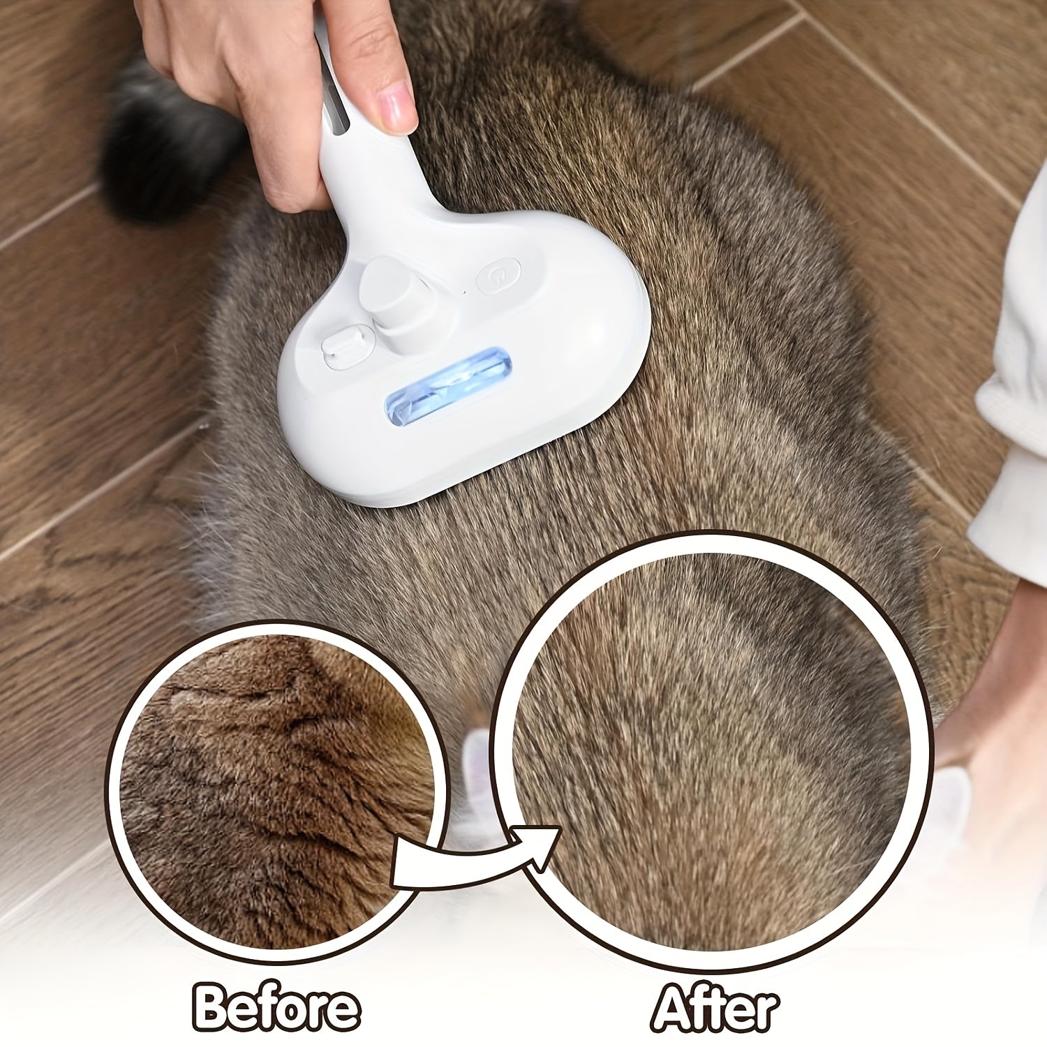 MIAOQUANJI 3-in-1 Automatic Steam Pet Hair Remover Suitable for Cats & Dogs