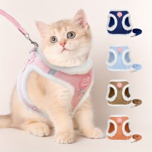 Chaleco Arnés para Gatos Cómodo y Reflectante con Correa