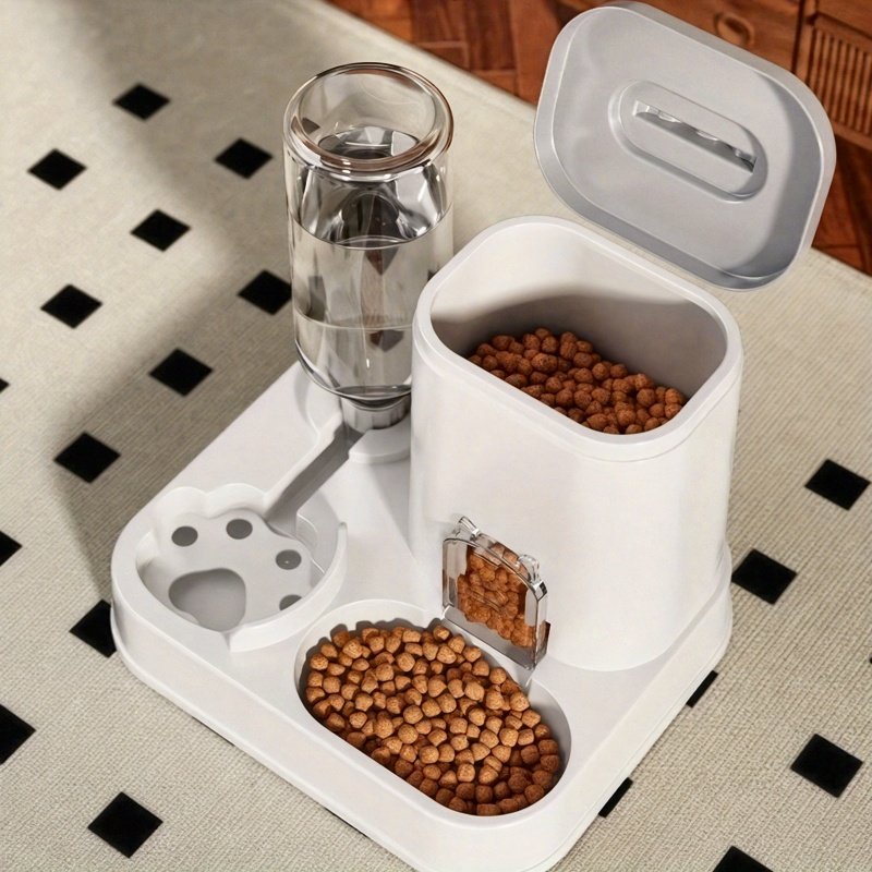 Dispensador Automático de Agua para Perros y Gatos con Comedero Integrado